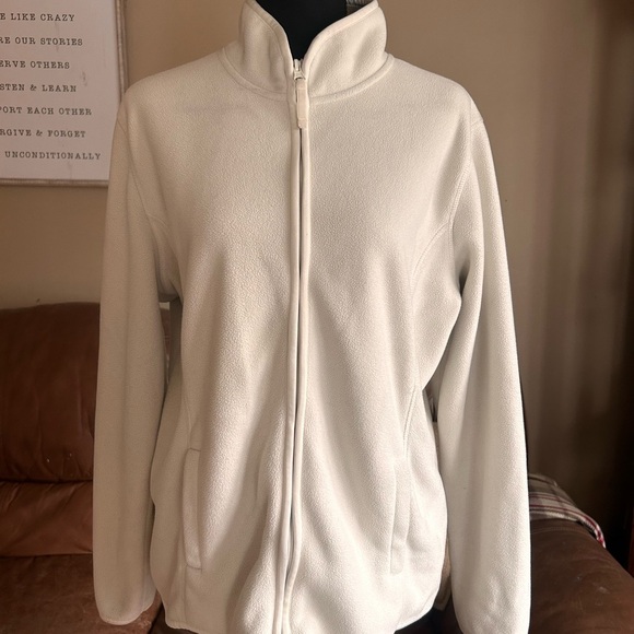 Women's Cream Fleece Jacket - Picture 1 of 4